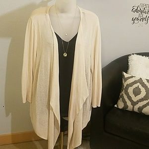 August Silk Spring cream knit cardigan